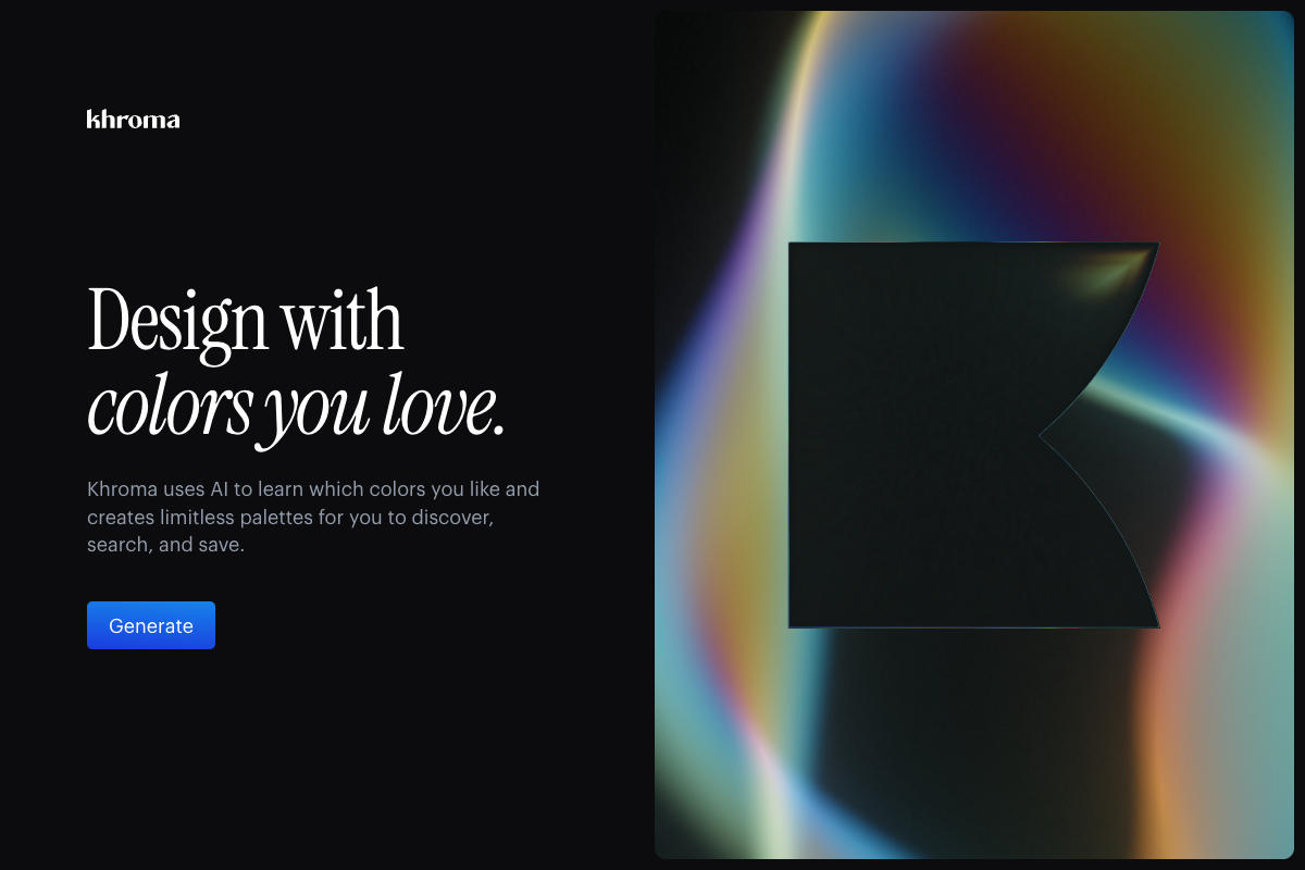 Khroma AI color generator interface