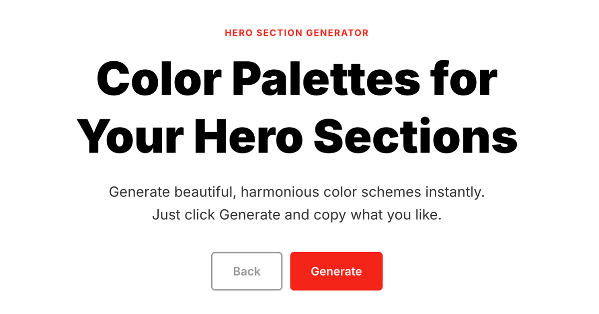 Colorhero - Hero Section Color Palette Generator